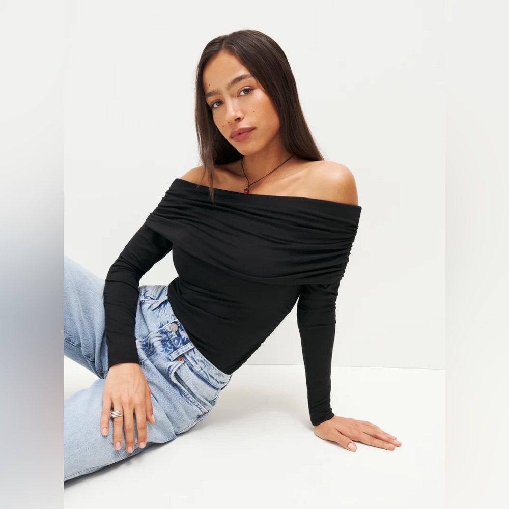 reformation florentina top in black - size XS